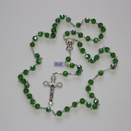 Rosario cristal facetado 32 fases verde