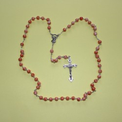 Rosario cristal nacarado coral