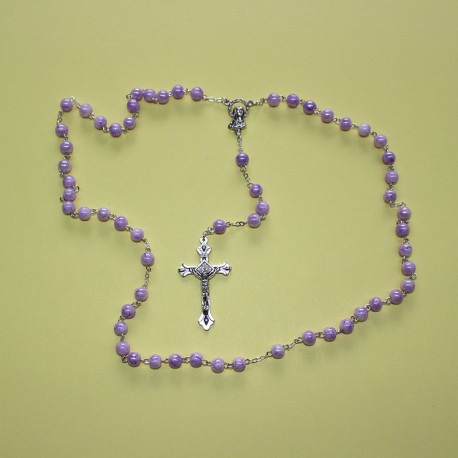 Rosario cristal nacarado lila