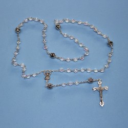 Rosario cristal 32 fases misterios con copete negro