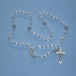 Rosario cristal 32 fases misterios con copete azul