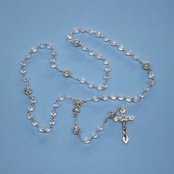 Rosario cristal 32 fases misterios con copete transparente