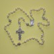 Rosario perla acrílico misterio Cruz blanco
