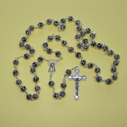 Rosario filigrana con alma de cristal negro