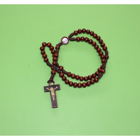 Rosario madera cuerda franciscano person. natural oscuro
