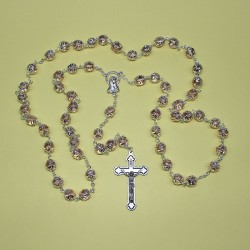 Rosario filigrana con alma de cristal rosa