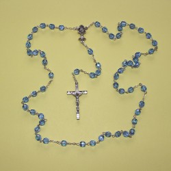 Rosario cristal facetado con cáliz ametista azul