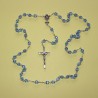 Rosario de cristal facetado con cáliz azul – cuentas de 6 mm