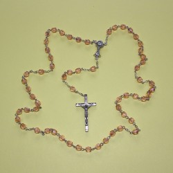 Rosario cristal facetado con cáliz ametista rosa