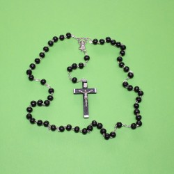 Rosario madera ovalada oscuro