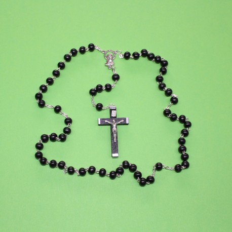 Rosario madera ovalada oscuro