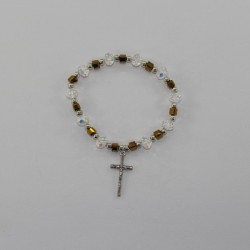 Pulsera de cristal en forma de cubo dorada