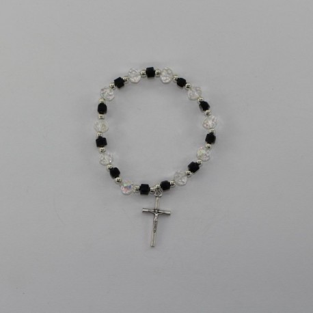 Pulsera de cristal en forma de cubo dorada