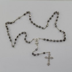 Pulsera de cristal en forma de cubo plateada