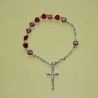 Pulsera de cristal con corazones rojos – cuentas de 6 mm