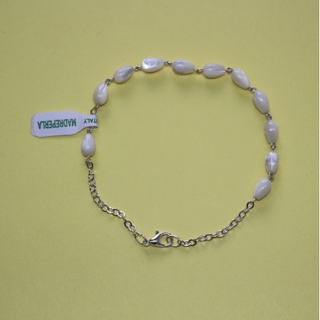 Pulsera auténtica madre perla gota nácar