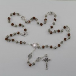 Rosario madera ovalada natural