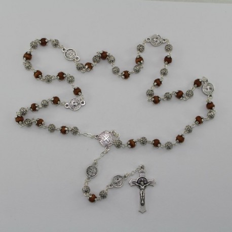 Rosario madera ovalada natural