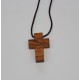 Cruz de madera de olivo con cordon