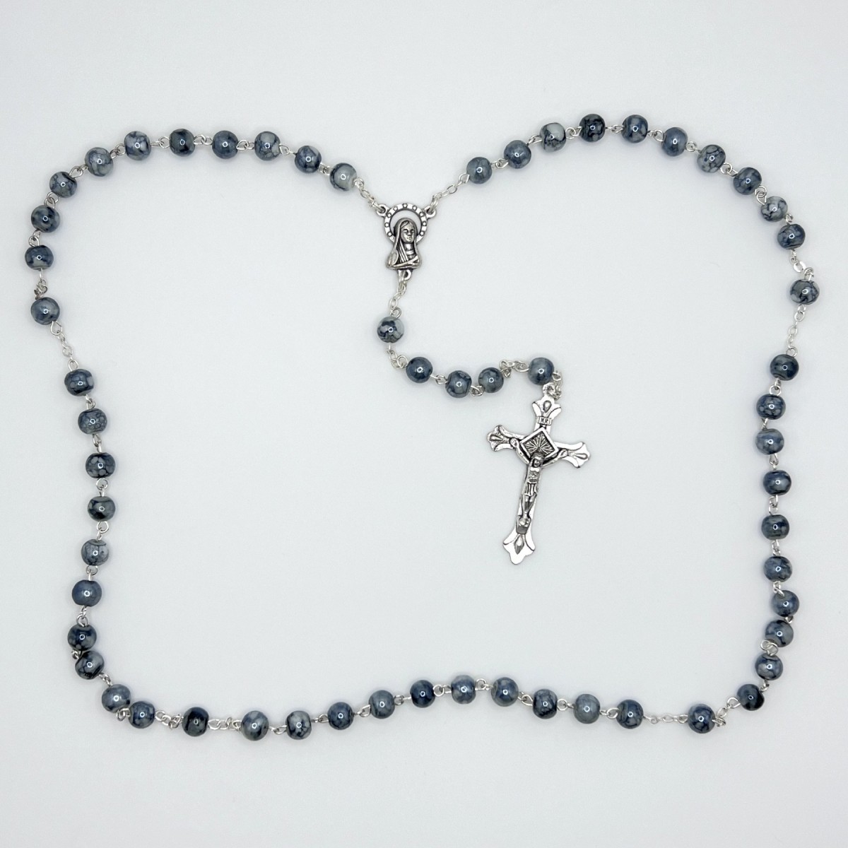 Rosario de cristal nacarado – cuentas de 6 mm