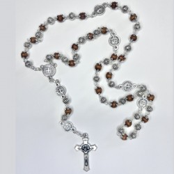 Rosario madera ovalada natural