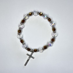 Pulsera de cristal en forma de cubo dorada