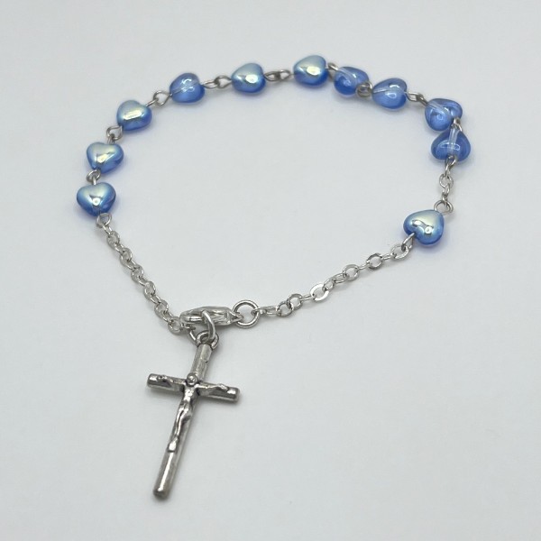 Pulsera de cristal con corazones – cuentas de 6 mm