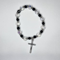 Pulsera de cristal en forma de cubo dorada