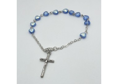 Pulsera de cristal con corazones – cuentas de 6 mm
