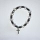 Pulsera de cristal en forma de cubo plateada