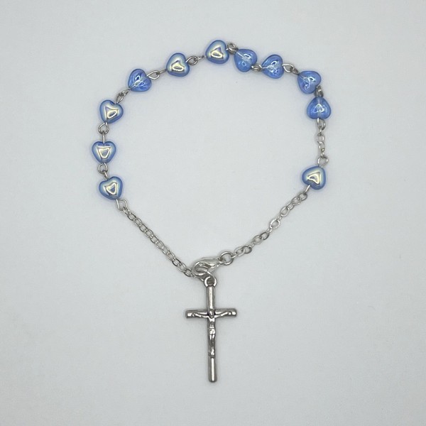 Pulsera de cristal con corazones – cuentas de 6 mm