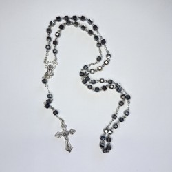 Pulsera de cristal en forma de cubo plateada