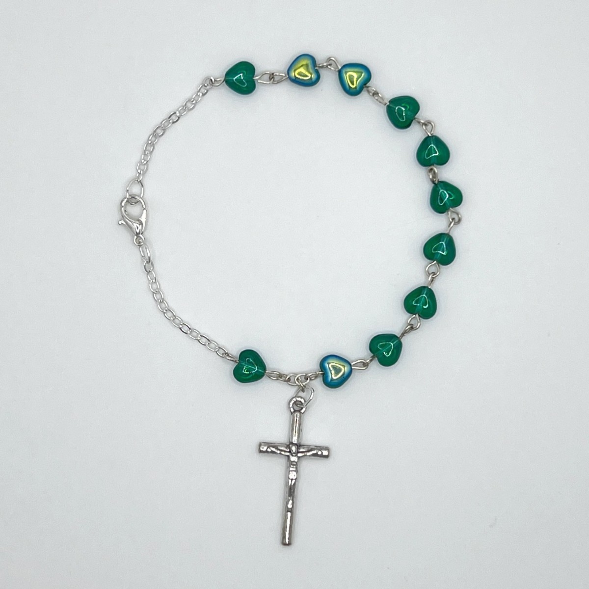 Pulsera de cristal con corazones – cuentas de 6 mm