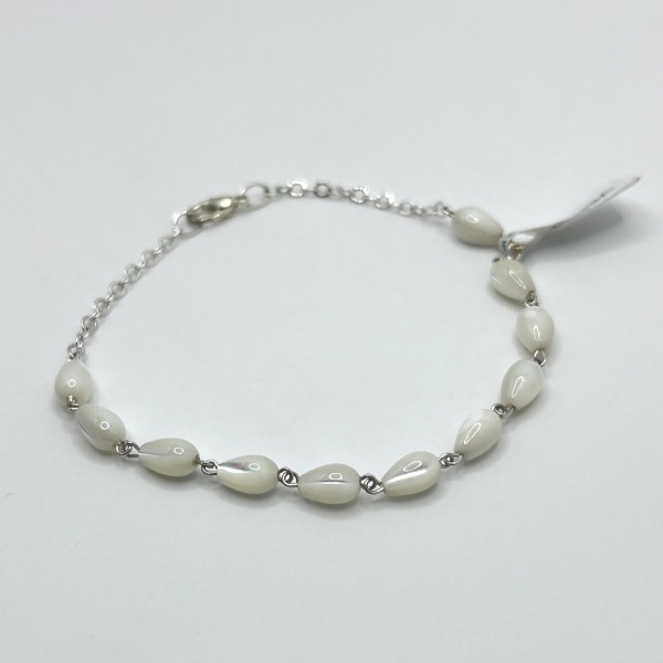 Pulsera auténtica de madreperla en forma de gota – elegante y artesanal