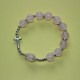 Pulsera elástica tipo perla con Cruz de metal rosa