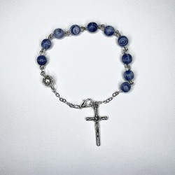 Pulsera de cristal perlado azul