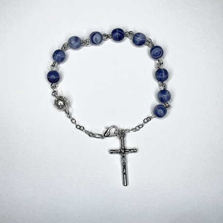 Pulsera de cristal perlado azul