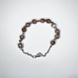 Pulsera de cristal perlado coral