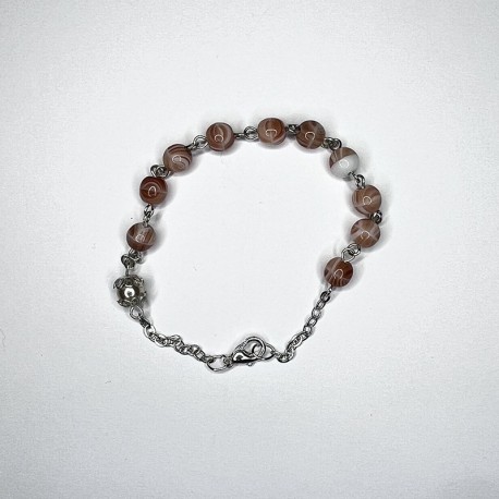 Pulsera de cristal perlado coral