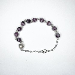 Pulsera de cristal perlado lila