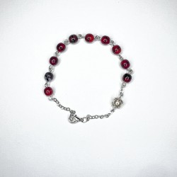 Pulsera de cristal perlado roja