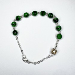 Pulsera de cristal perlado verde