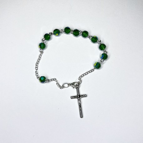 Pulsera de cristal facetado verde