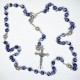 Rosario de cristal perlado azul