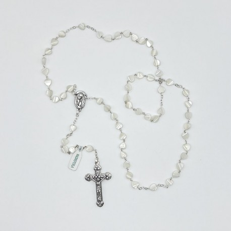 Rosario auténtico nácar corazón