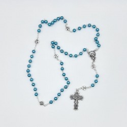 Rosario perla acrílico misterio Cruz azul