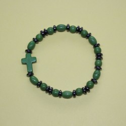 Pulsera de hematite y piedra verde