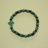 Pulsera elástica de hematite y piedra verde – artesanal y elegante