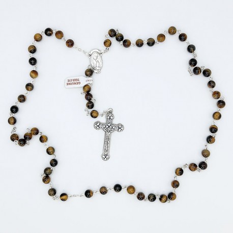 Rosario mineral ojo de tigre