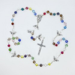 Rosario de cristal facetado ángeles